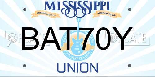 BAT70Y Mississippi License Plate
