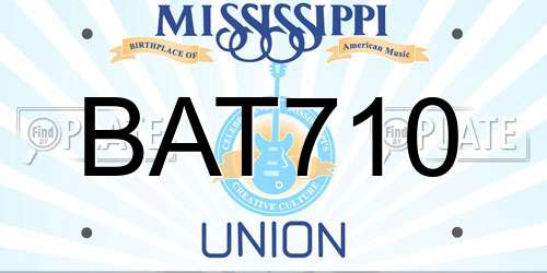 BAT710 Mississippi License Plate