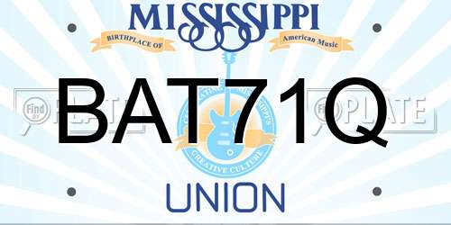 BAT71Q Mississippi License Plate