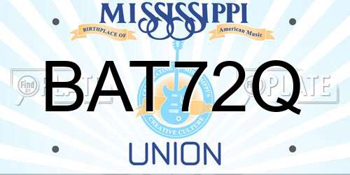 BAT72Q Mississippi License Plate