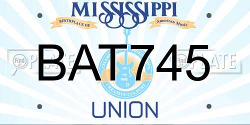 BAT745 Mississippi License Plate