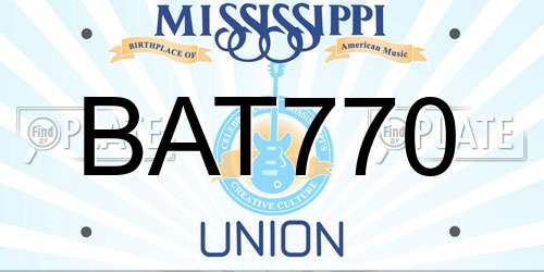 BAT770 Mississippi License Plate