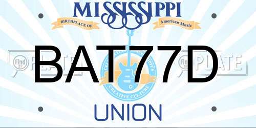 BAT77D Mississippi License Plate