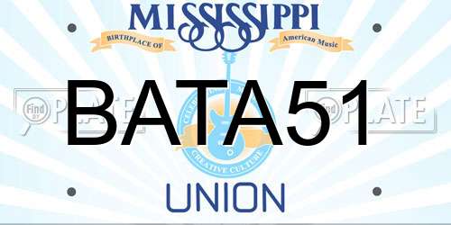 BATA51 Mississippi License Plate