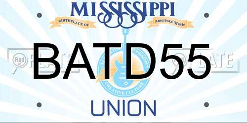 BATD55 Mississippi License Plate