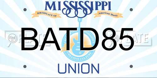BATD85 Mississippi License Plate