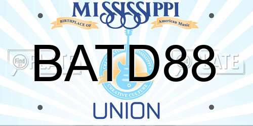 BATD88 Mississippi License Plate