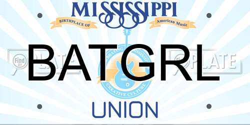 BATGRL Mississippi License Plate