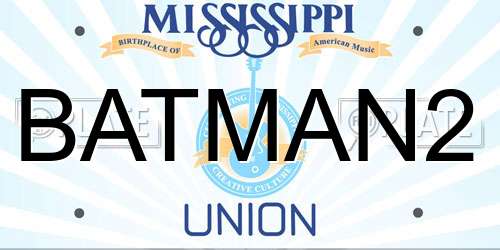 BATMAN2 Mississippi License Plate