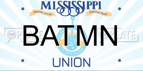BATMN Mississippi License Plate