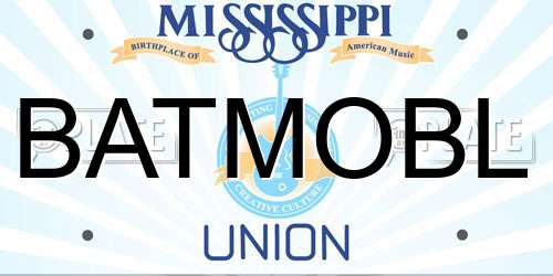 BATMOBL Mississippi License Plate