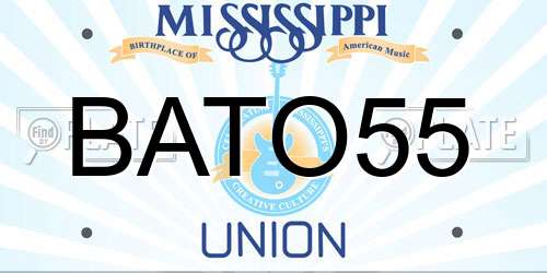 BATO55 Mississippi License Plate
