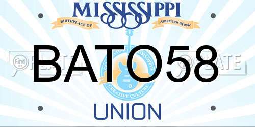 BATO58 Mississippi License Plate
