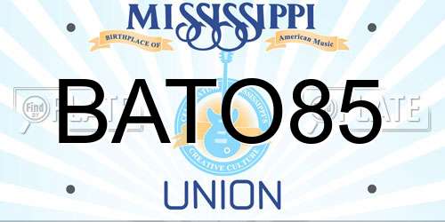 BATO85 Mississippi License Plate
