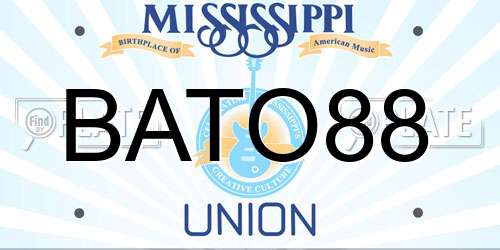 BATO88 Mississippi License Plate