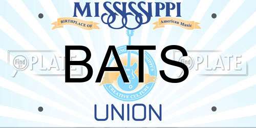 BATS Mississippi License Plate