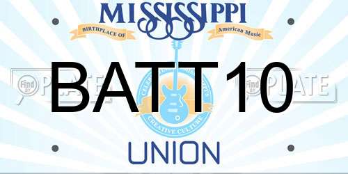 BATT10 Mississippi License Plate