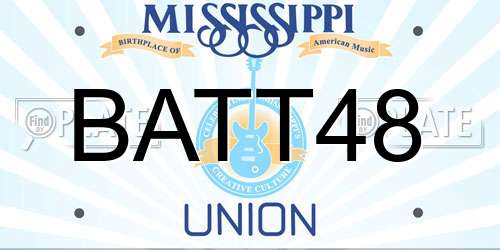 BATT48 Mississippi License Plate