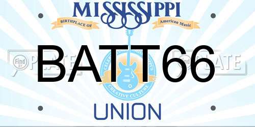 BATT66 Mississippi License Plate
