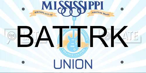 BATTRK Mississippi License Plate