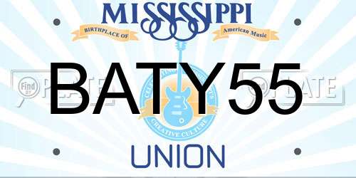 BATY55 Mississippi License Plate