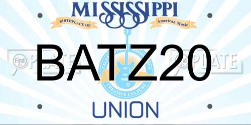 BATZ20 Mississippi License Plate