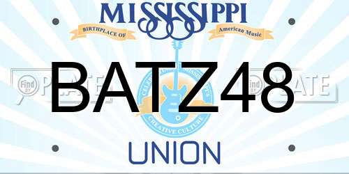BATZ48 Mississippi License Plate