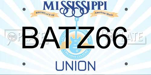 BATZ66 Mississippi License Plate