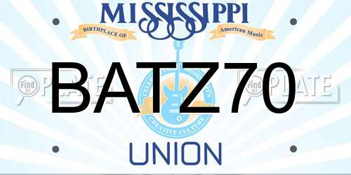 BATZ70 Mississippi License Plate