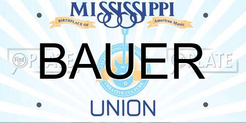 BAUER Mississippi License Plate