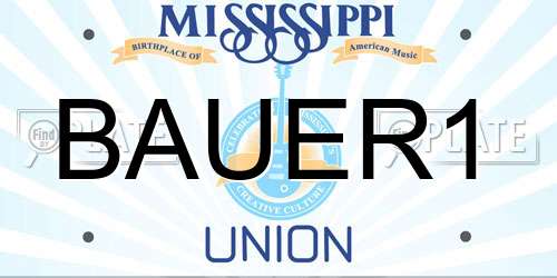 BAUER1 Mississippi License Plate
