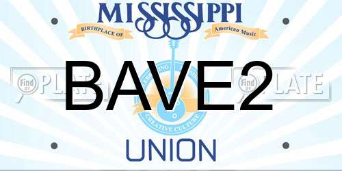 BAVE2 Mississippi License Plate