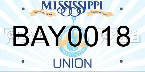 BAY0018 Mississippi License Plate
