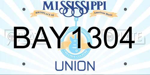 BAY1304 Mississippi License Plate