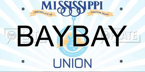 BAYBAY Mississippi License Plate
