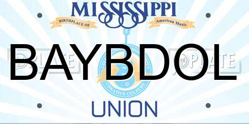 BAYBDOL Mississippi License Plate