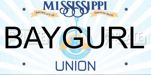 BAYGURL Mississippi License Plate