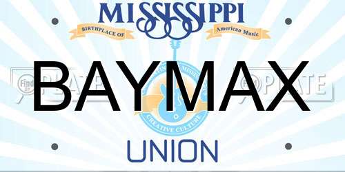 BAYMAX Mississippi License Plate