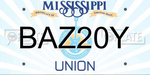 BAZ20Y Mississippi License Plate