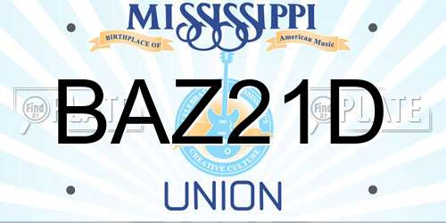 BAZ21D Mississippi License Plate