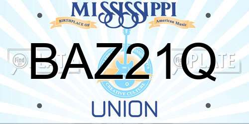 BAZ21Q Mississippi License Plate