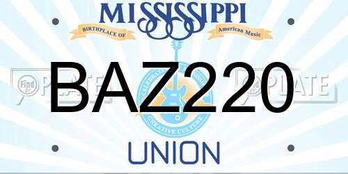 BAZ220 Mississippi License Plate