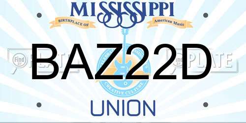 BAZ22D Mississippi License Plate