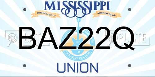 BAZ22Q Mississippi License Plate