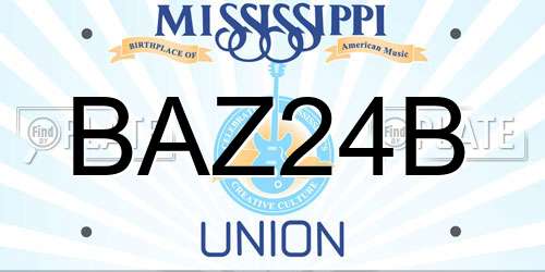 BAZ24B Mississippi License Plate
