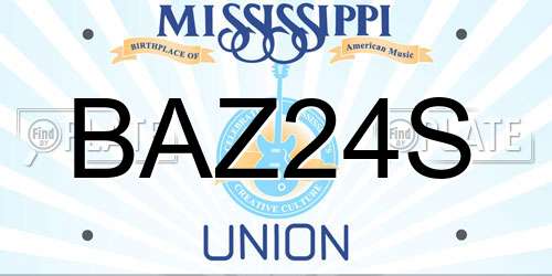 BAZ24S Mississippi License Plate