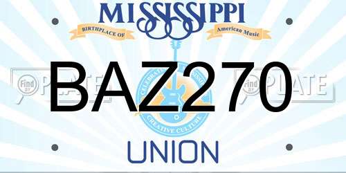 BAZ270 Mississippi License Plate
