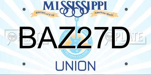 BAZ27D Mississippi License Plate