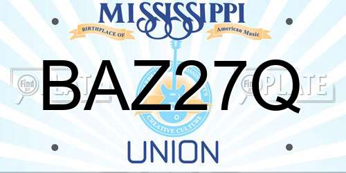 BAZ27Q Mississippi License Plate