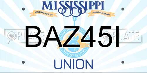 BAZ45I Mississippi License Plate